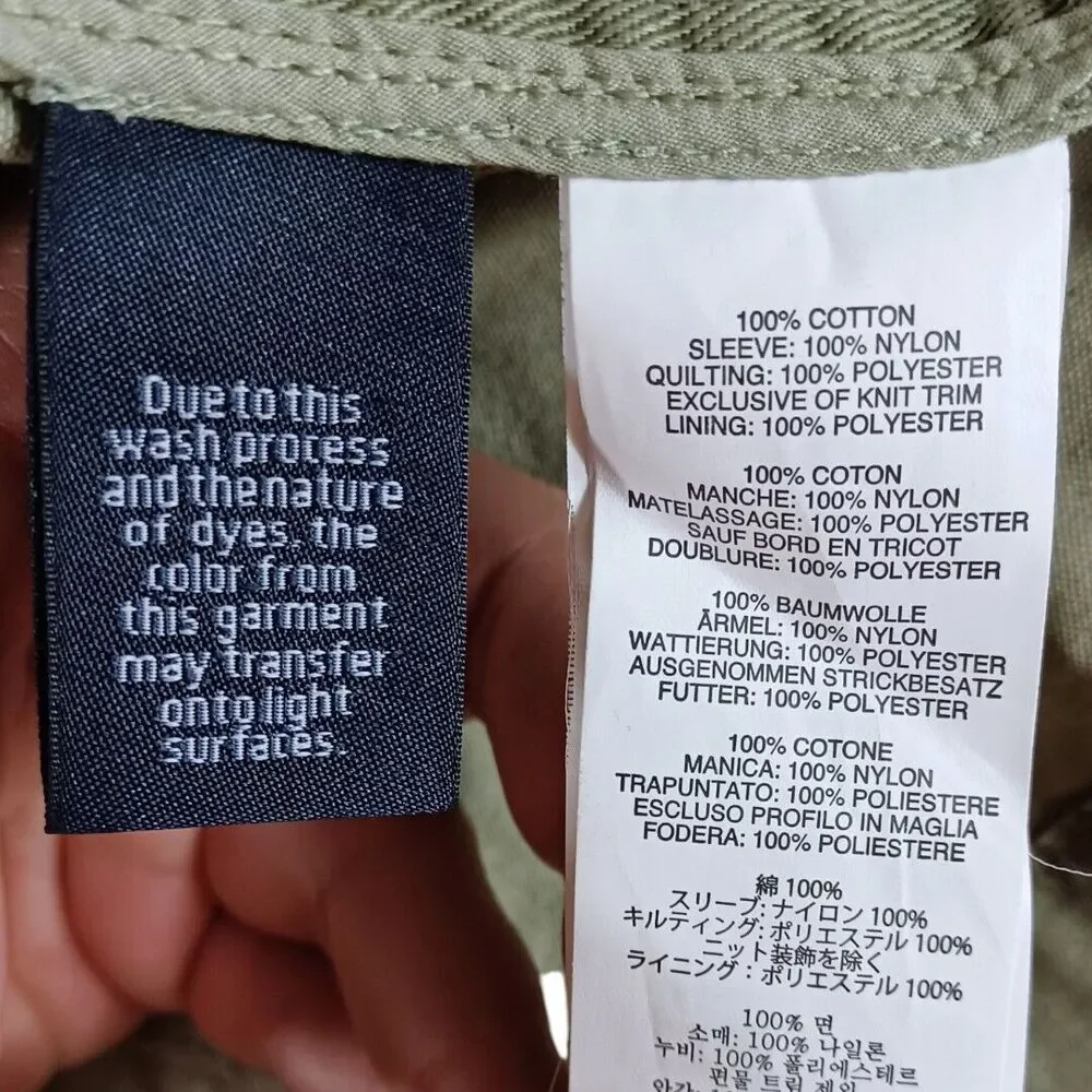 J.Crew XS Military Quilted Boyfriend Fatigue Utility Jacket Army Olive Green
